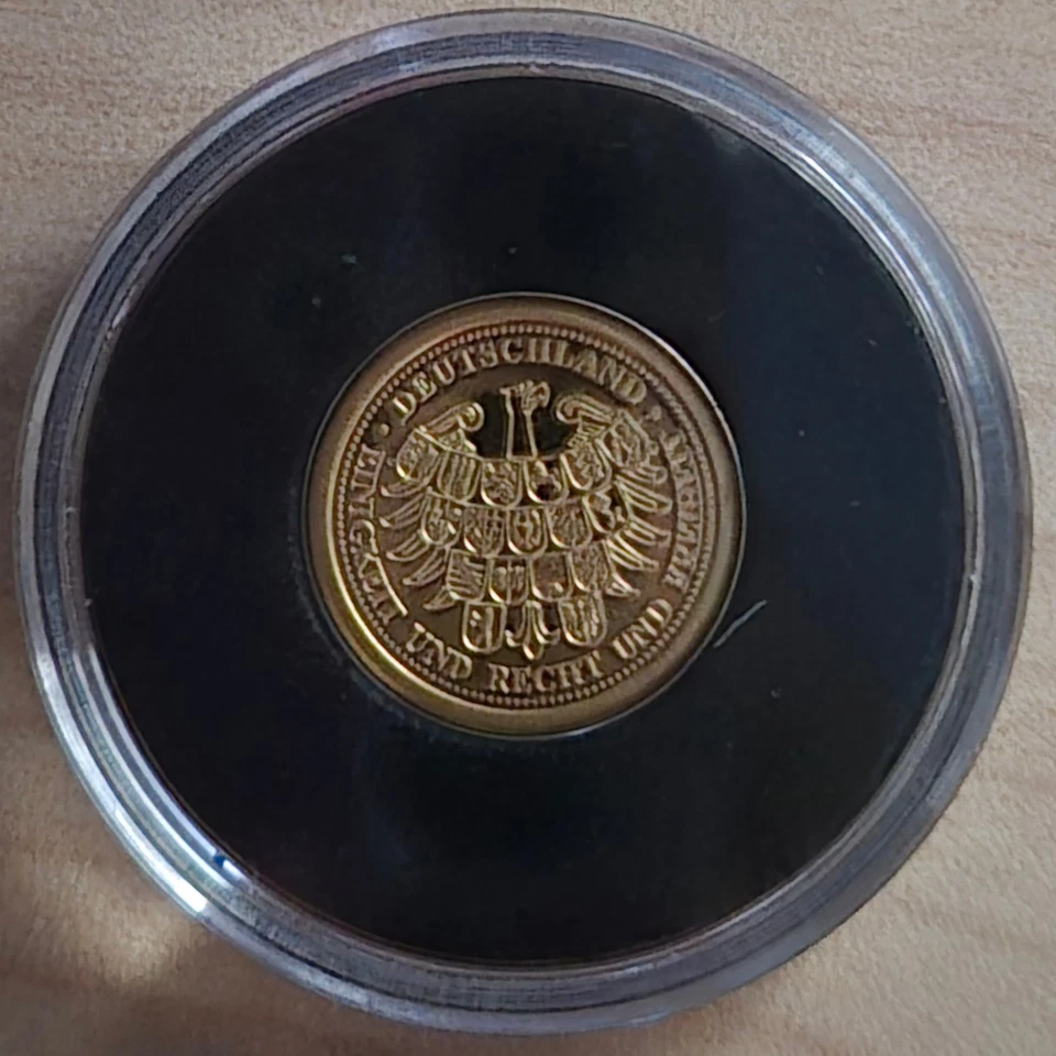Goldprägung zu den 5 Euro Münzen Lebensraum-Garten  585/1000  Gold - Bild 2 von 2
