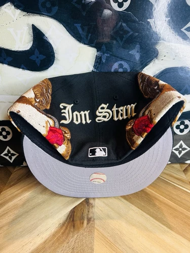 Authentique Jon Stan Chicago White Sox anges noirs rare épuisé 7 3/8 ajusté