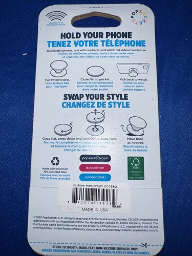 POPSOCKETS PopGrip Golden Prana Lotus Flower Phone Holder White Gold Swap Top - Zdjęcie 2 z 3