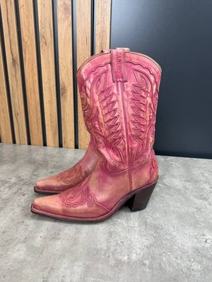 Sancho Boots Custom Dyed Pink Western Cowboy Boots EU 41