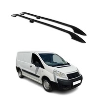 Dachreling DachgepäCkträGer RelingträGer FüR Fiat Scudo 2007-2016 L1 Alu Schwarz
