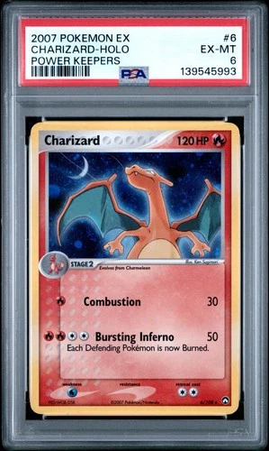 Charizard-Holo Pokemon Ex Power Keepers 6 NM PSA 6