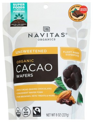 Organic Unsweetened Cacao Wafers By Navitas Organics 8 Oz 1