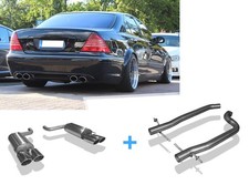  Edelstahl Duplex Racing-Anlage ab Kat Mercedes S-Klasse W220 1998-05 4x oval