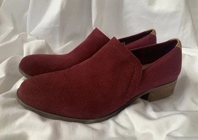 TOMS Burgundy Berry Suede Leather Shaye Short Ankle Booties Shoes Loafer 12 - Image 1 of 4