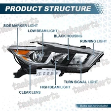 For 2016-2018 Nissan Maxima S|SL|SV LED DRL Projector Right Passenger Headlight