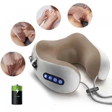 U-Shaped Electric Neck Massager Pillow Portable Shiatsu for Home Car Travel