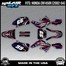 Graphics Kit for Honda CRF450R (2002-2004) prime Series - Red Blue