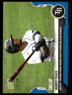 2021 Topps Now 728 Wander Franco Tampa Bay Rays Call-Up RC Blue 20/49
