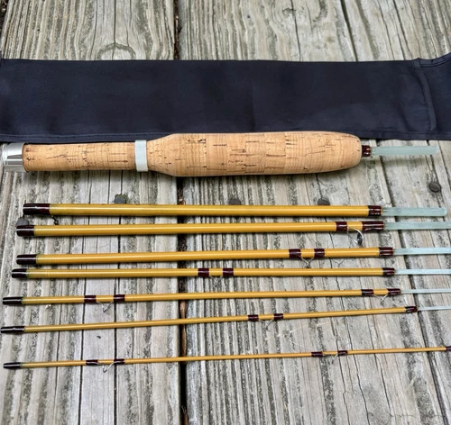 8 Pc 6ft 6 Inch 2/3wt Fiberglass Back Pack Fly Rod - Packs Down To 11 inches