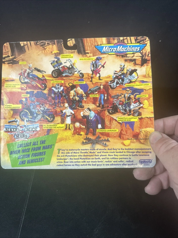 1993 Galoob Micro Machines BIKER MICE FROM MARS COLLECTION #1 65880 - NEW Sealed - Image 3 of 3
