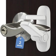 Childproof Door Lever Lock Baby safety locks for doors 2 Pack Improved door