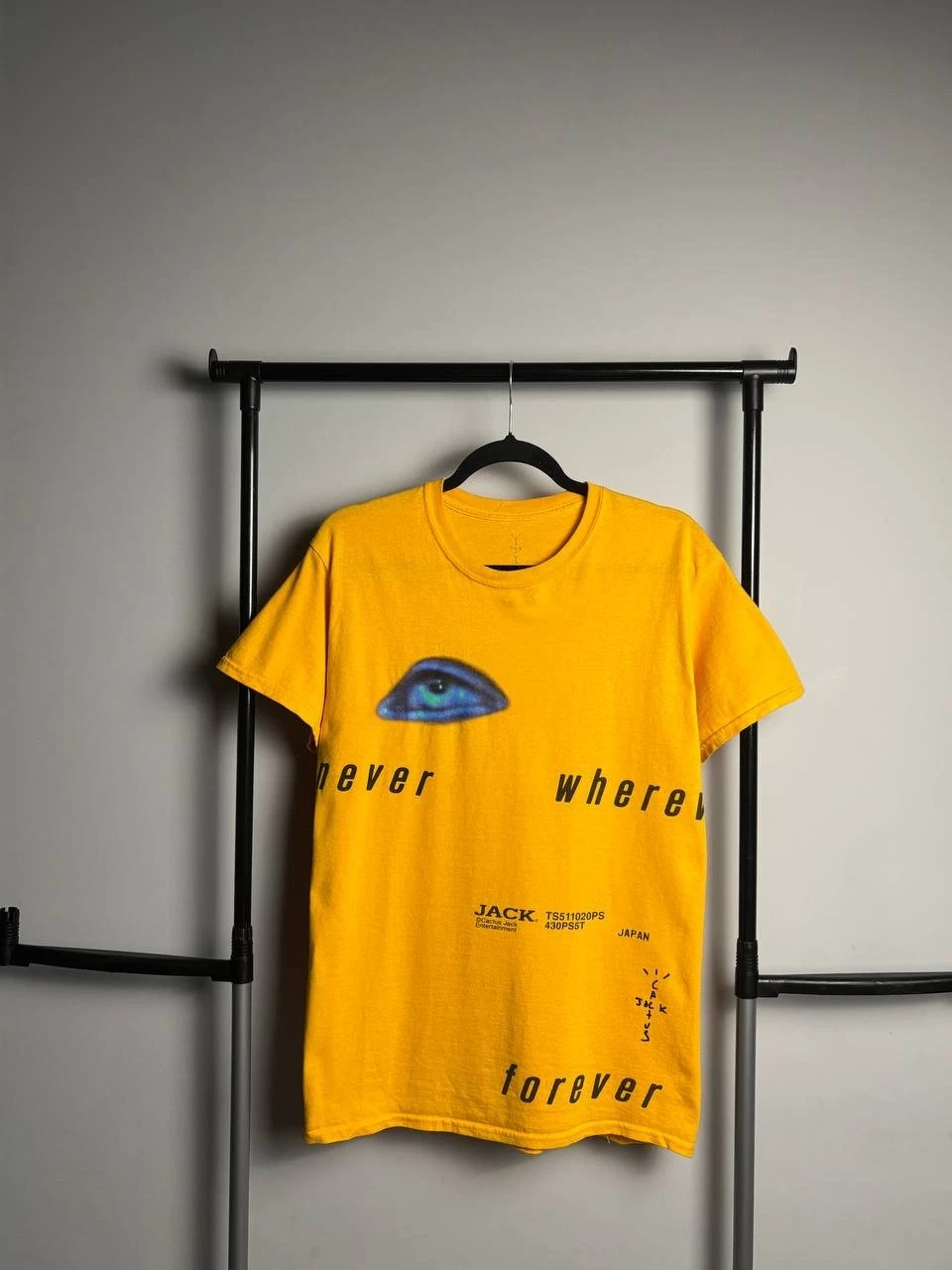 Cactus Jack Travis Scott Never Where Forever Yellow Graphic Tee Shirt Mens Sz S