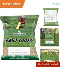 Fast Grow Grass Seed 7 lb Cool Season Lawn Mix Quick Turf Growth Dense Green