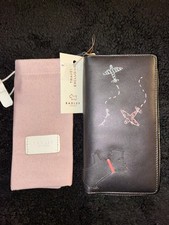 Radley Plane Spotting Travel Wallet Large Zip around Purse in Black NEW RRP £89