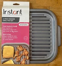 Instant Pot 2 Piece Indoor Grill Pan Set 6 Qt 10 Qt Vortex Air Fryer Compatible