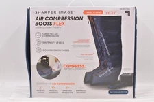 Sharper Image Air Compression Boots Flex Leg Recovery System Large/X-Large Blue