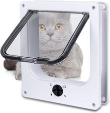 Cat Flap Door for Interior Exterior Weatherproof Pet Door 4 Way Locking Pet
