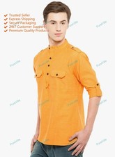 Mens Kurta Indian Clothing Fashion Shirt Mens Short Kurta Cotton India Dress