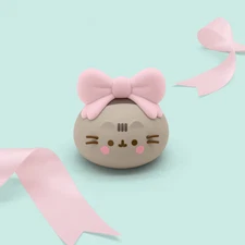 Culturefly Winter 2024 Pusheen Staying Cozy Pink Ribbon Bow Vinyl Figure 3.5"NIB