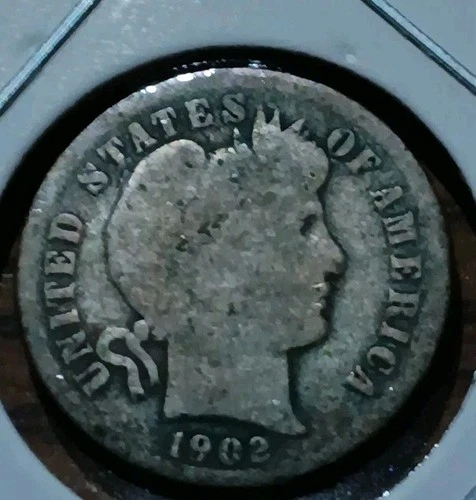 1902 S Barber Silver Dime Rare Key Date Semi-Key BOLD Date & MINT MARK