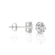 1/4-2 Carat Diamond Earrings 14k White Gold (D-E to L-M, VVS1-VVS2 to SI2-I1)