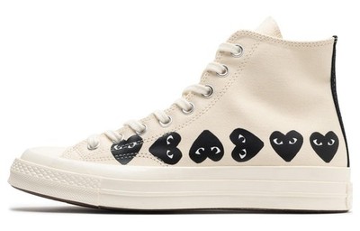Taylor All Star 70 Hi Comme Des Garcons PLAY Multi-Heart Milk A08148C Unisex