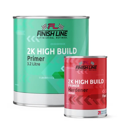 FINISH LINE Kit de 4 litros de pintura y endurecedor para automóvil gris relleno de imprimación de construcción alta 2K