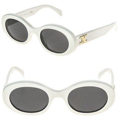 CELINE CL40194U 40194 TRIOMPHE Paris White Gold Logo Oval Unisex