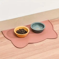 Pet Feeding Mat for Dogs & Cats, Thin Silicone Waterproof Cat Food Mat Cat Bowl