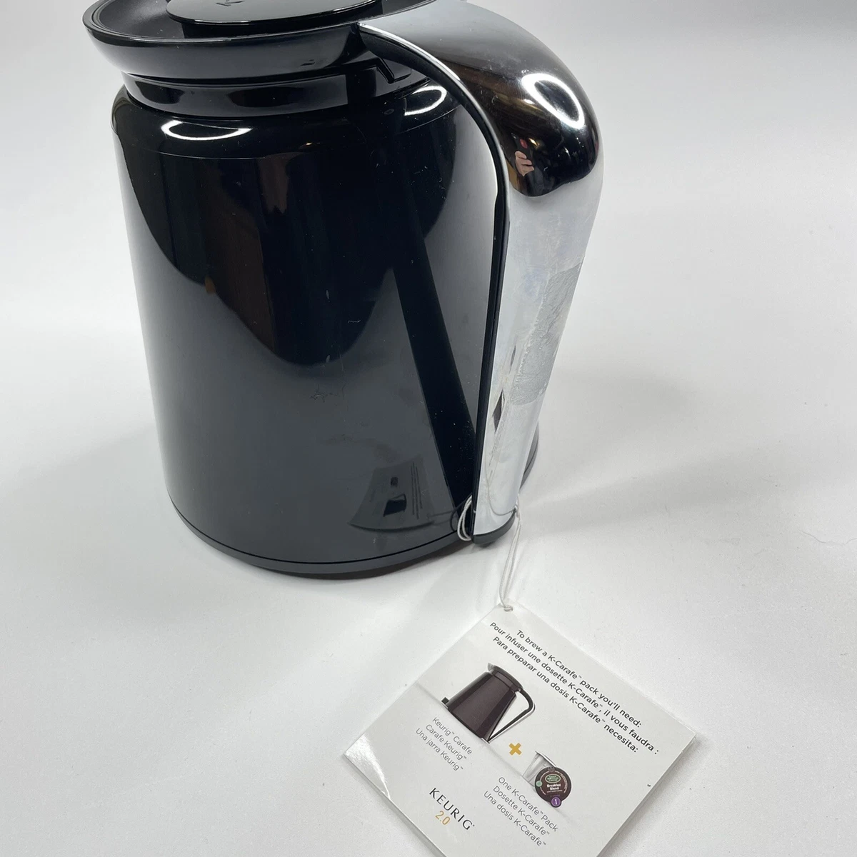 KEURIG 2.0 K CARAFE THERMAL COFFEE POT BLACK SILVER HANDLE 4