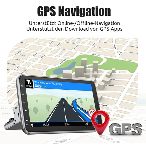 10.1" DAB+ Autoradio 1 DIN Carplay 6+128G Android 14.0 GPS Drehbarer Bildschirm - Bild 6 von 15
