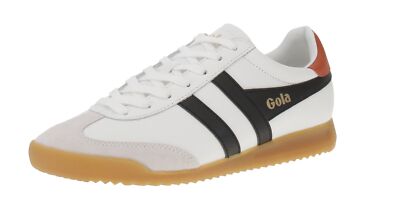 Gola Torpedo Leather - Herren Sneaker - White-Black-M.Orange