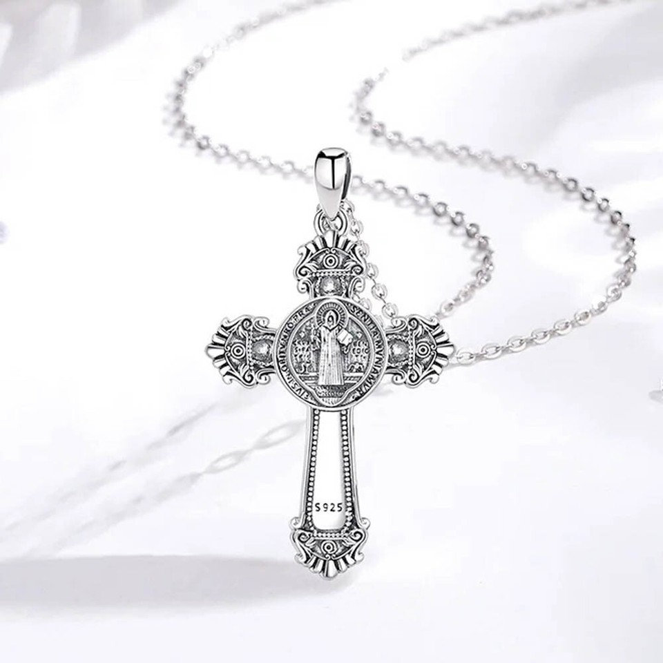 MLD 925 Sterlingsilber Saint St. Michael Schild Anhänger Halskette Mit