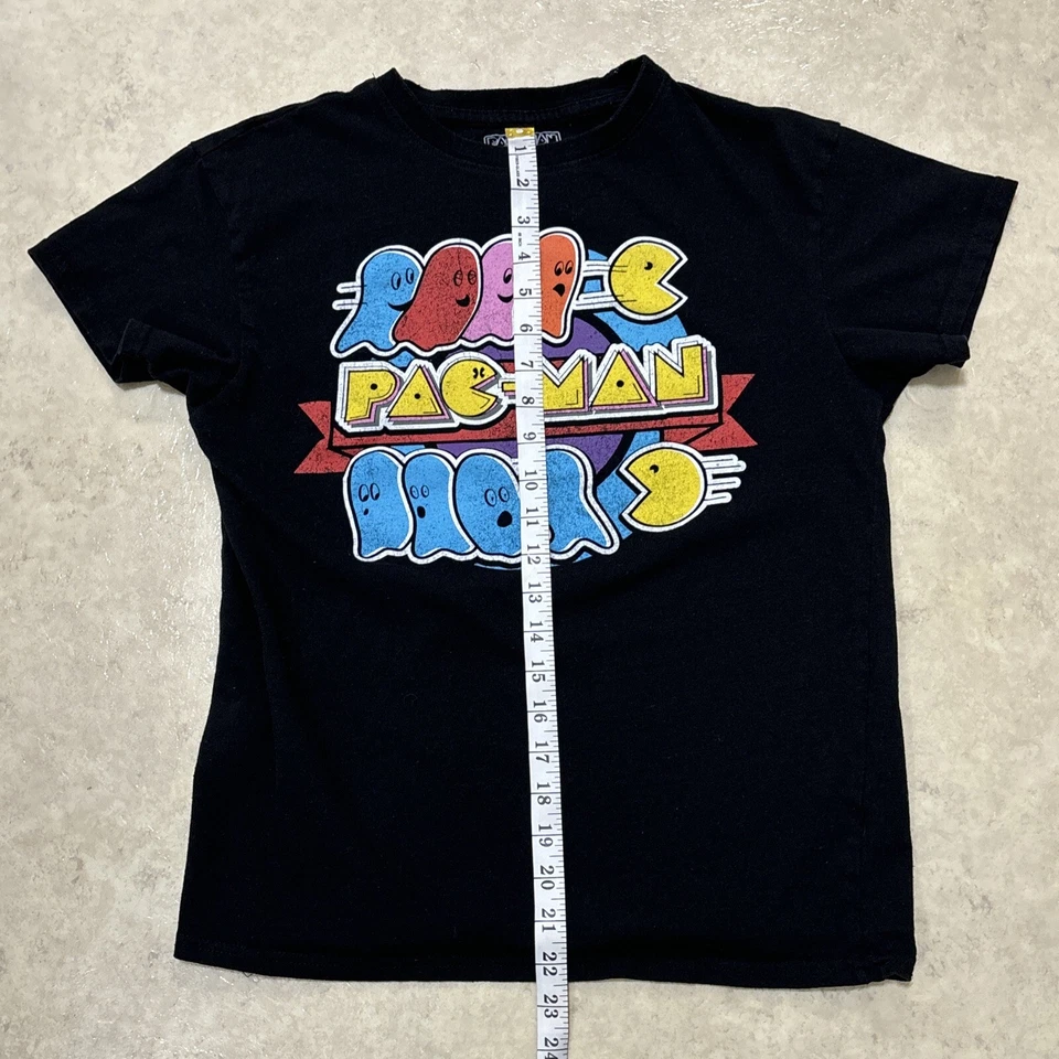 Camiseta gráfica Pac Man para hombre mujer adolescente 100 % algodón negra ✅ talla mediana Foto 3 de 4