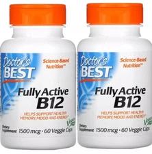 Doctor's Best, (2 Pack) Best Fully Active B12, 1500 mcg, 60 Veggie Caps