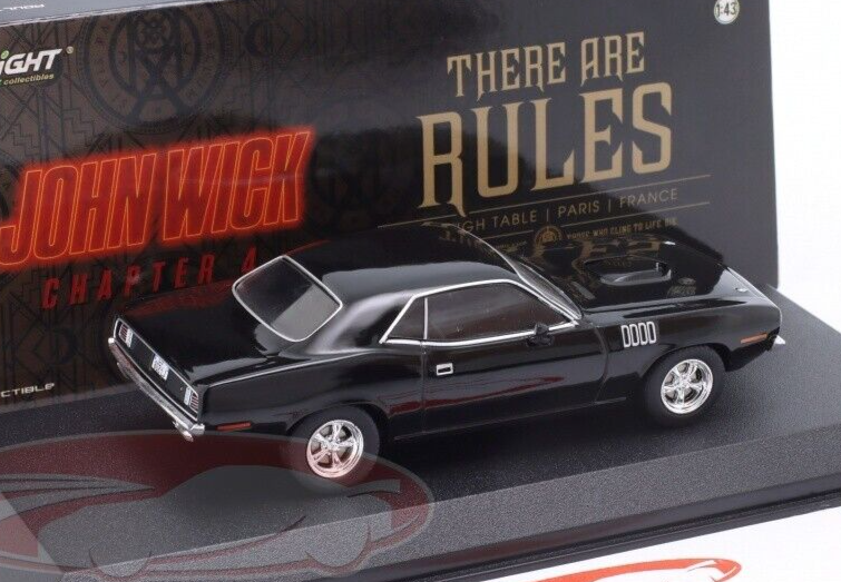 GREENLIGHT 1/43 JOHN WICK'S 1971 PLYMOUTH 'CUDA JOHN WICK CHAPTER