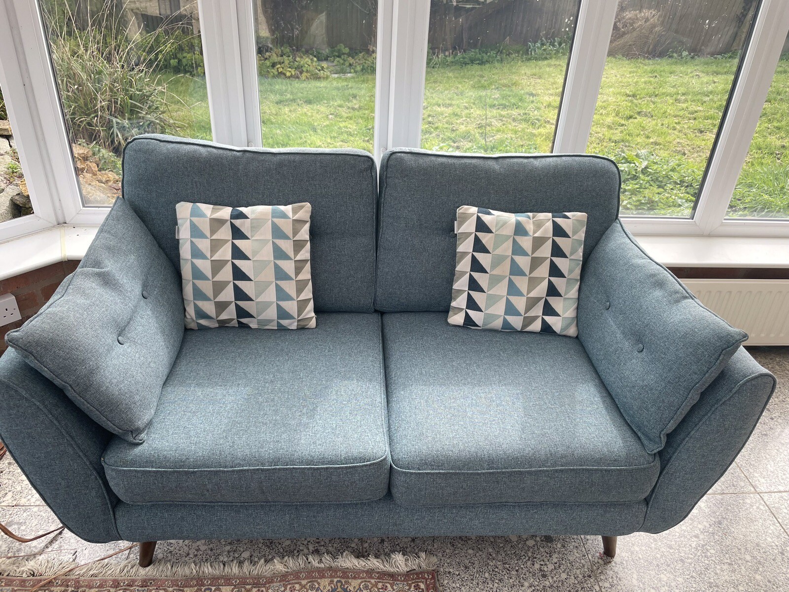 DFS French Connection Zinc 2 Two Seater Sofa in Teal blue eBay