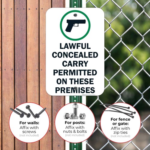 Lawful Concealed Carry Permitted On These Premises Sign, - Picture 5 of 86