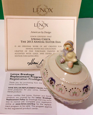 LENOX 2013 SPRING CHICK annual EASTER EGG  -- -- NEW in BOX with COA