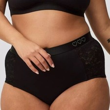 Torrid Panties 00X M Boyshorts Black Rhinestone Hearts Cotton Lace Panty New