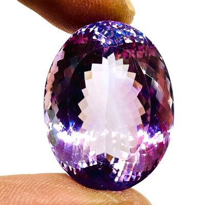 Selene Gems India VVS 64,75 ct Natürlicher Lila Amethyst Oval Anhänger 28x22mm