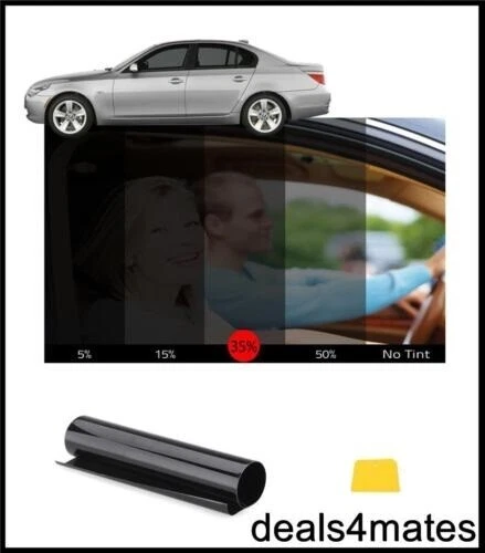 VANS KIT COLORAZIONE PELLICOLA TINTA FINESTRA FURGONE AUTO NERO FUMO 35% 76cm x 3M FAI DA TE