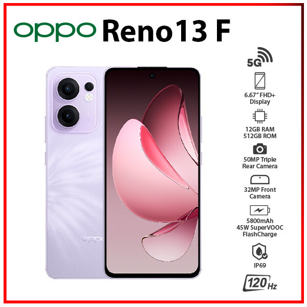 「MiMi」OPPO Reno13 F 5G パープル Simフリー OPPO Reno13 F 5G 12GB+512GB PURPLE Unlocked Dual SIM Global