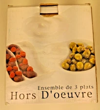 Today's Living Set of 3 Hors D'oeuvre Servers Dishes Off White