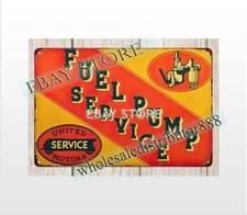 United Motor Service fuel pump service metal tin sign room decor ideas