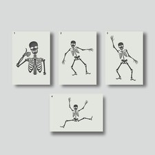 Skeleton Stencils for, Home Decor, Painting, Kids Crafts.