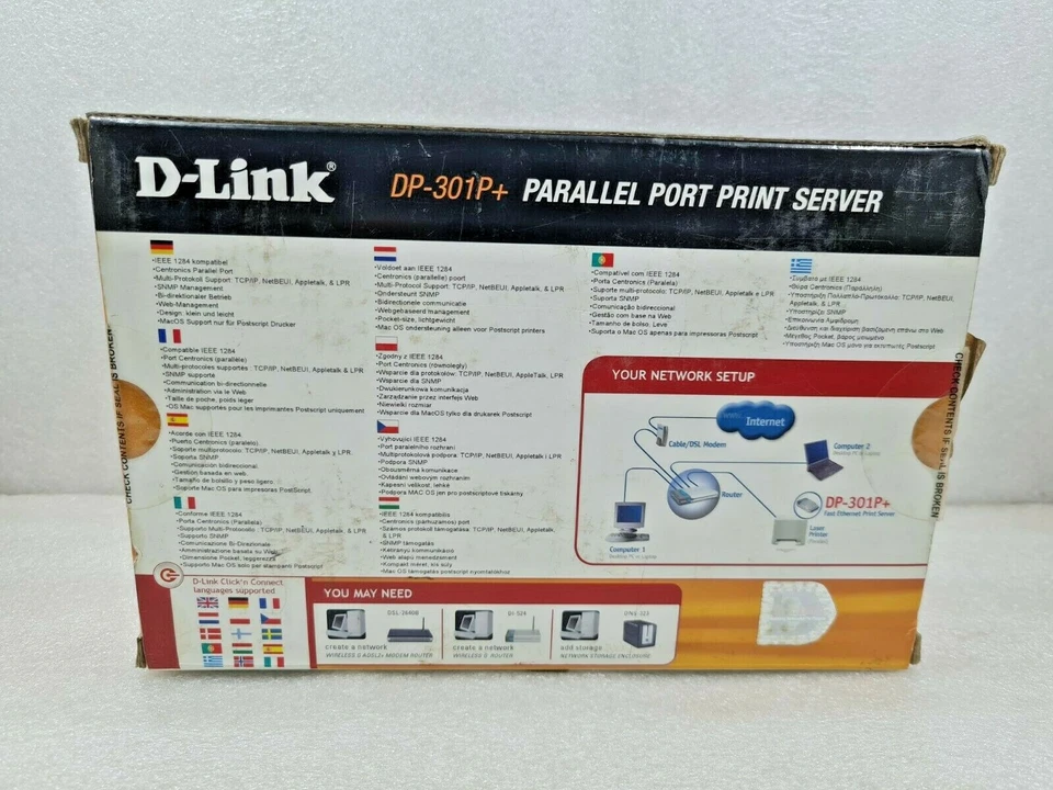 D LINK DP-301P+ PARALLEL PORT FAST ETHERNET PRINT SERVER - Image 3 of 4