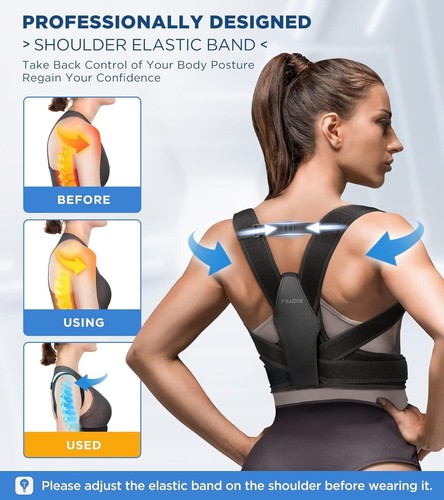 Posture Corrector for Women and Men with Magnetic Therapy Back Support, Strong - Picture 2 of 7