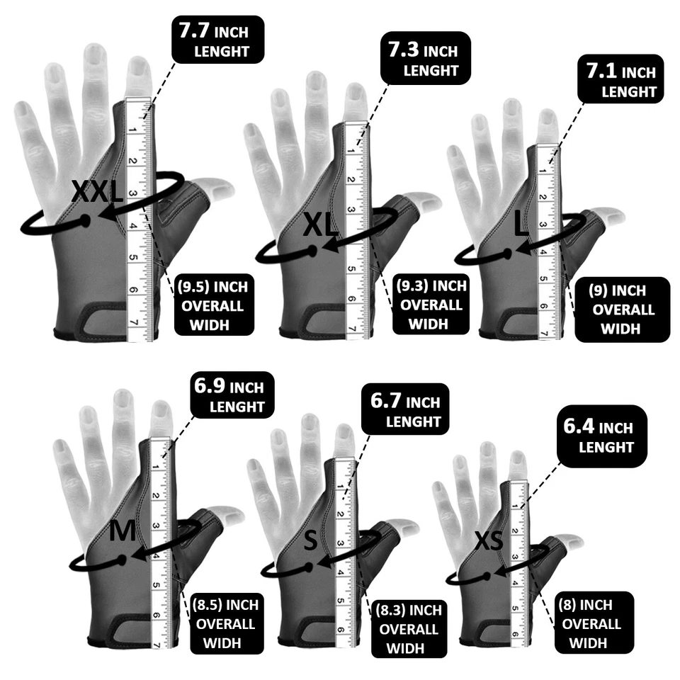 Archery Bow Gloves Left and Right Hand Black Brown Beige Dark Brown Brand New - Image 2 of 4